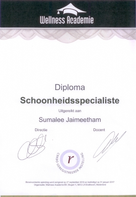 Diplom Kosmetikerin Mandarin Spa. Diplom Kosmetikerin Mandarin Spa.