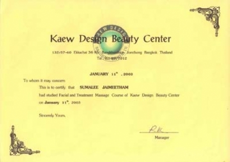 Diplom Thai Massage Mandarin Spa Nimwegen Uden