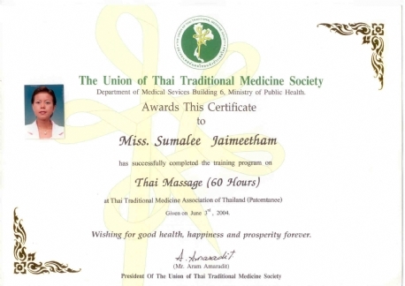 Diplom Thai Massage Mandarin Spa Nimwegen Uden